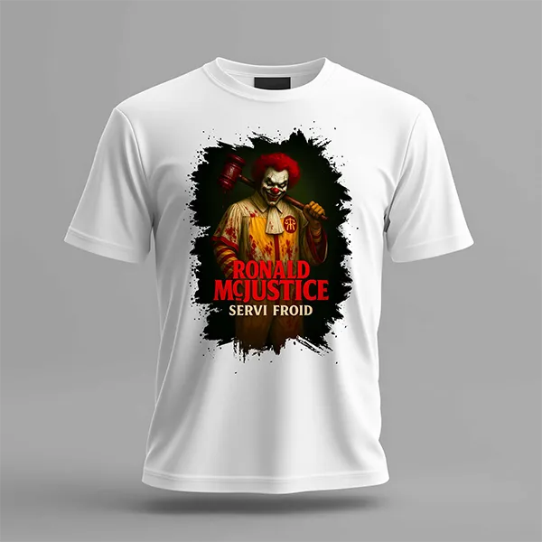 T-shirt "Ronald McJustice - Servi Froid"