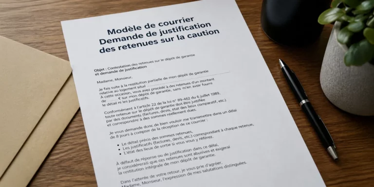 Modèle de courrier : Contestation des retenues opérées sur le dépôt de garantie et demande de justification
