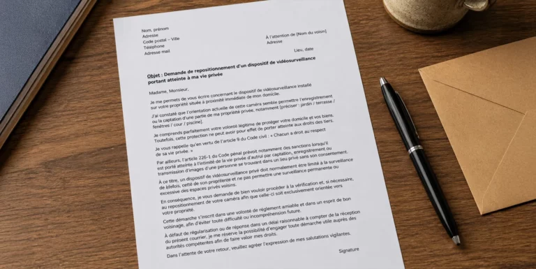 Modèles de courriers : Demande de repositionnement d’un dispositif de vidéosurveillance portant atteinte à ma vie privée