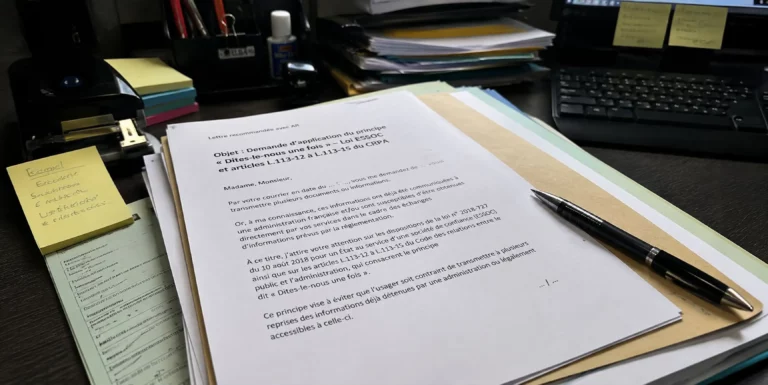 Demande d’application du principe « Dites-le-nous une fois » – Loi ESSOC et articles L.113-12 à L.113-15 du Code des relations entre le public et l’administration