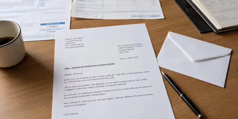 Objet : Demande de précisions sur la somme réclamée