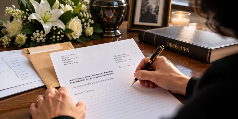 Contestation d’une facture de pompes funèbres et demande de justification des prestations facturées